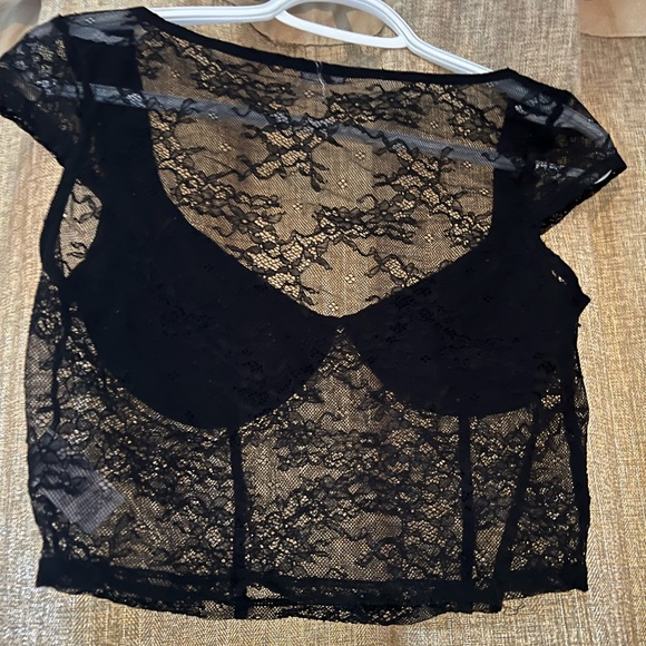 black lace crop top from garage - Picture 1 of 2